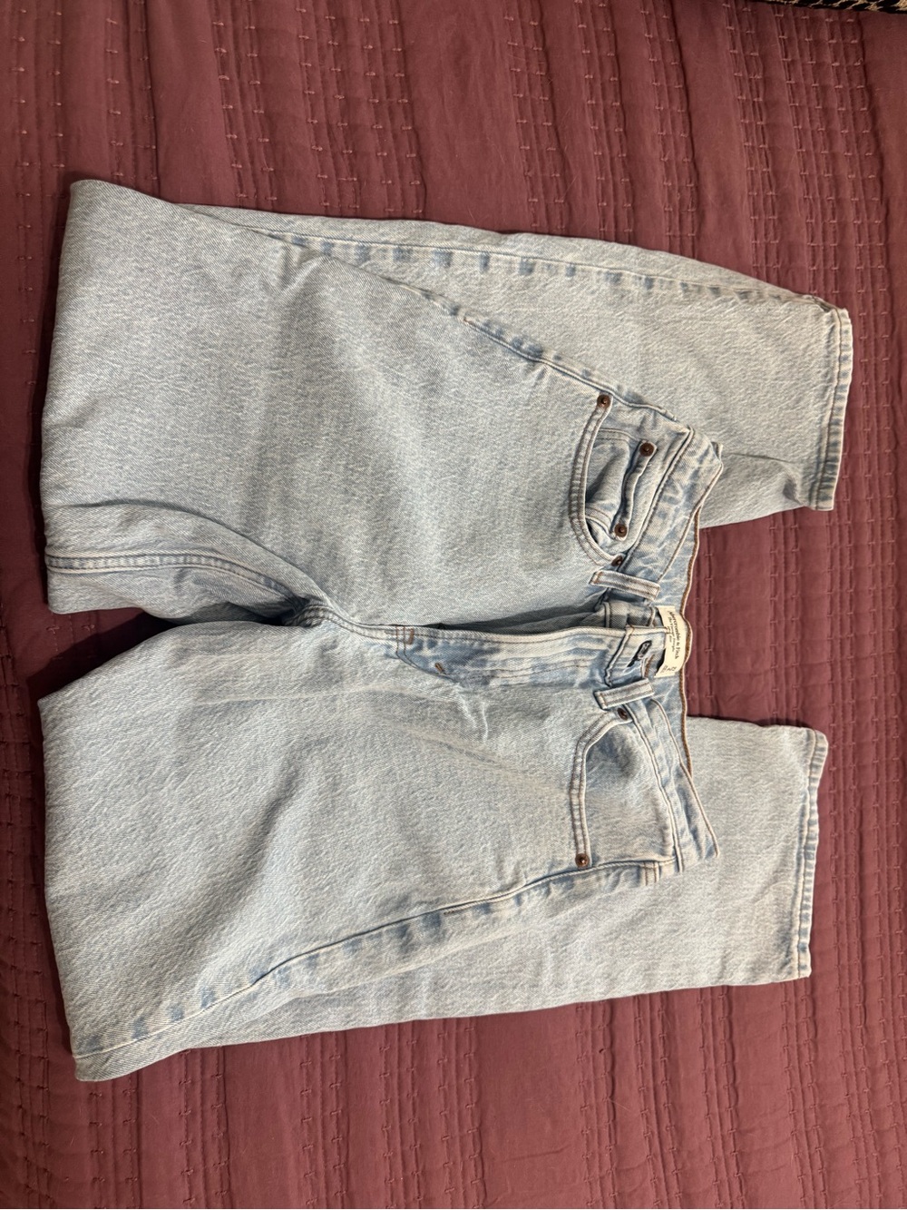 Abercrombie & Fitch Light Blue High-Rise Straight Jeans